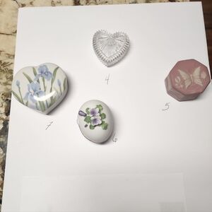 Floral and Heart-Shaped Trinket Boxes
